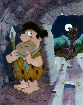 Fred and a Tyrannosaurus Rex